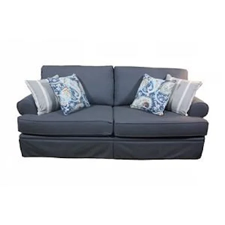 2 Cushion Sofa with Rolled Arms and a Skirt
